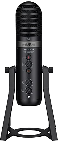 Yamaha AG01 Live-Streaming USB-Kondensatormikrofon – Hochauflösende Audioaufnahme und -wiedergabe, für Windows, Mac, iOS und Android – In Schwarz