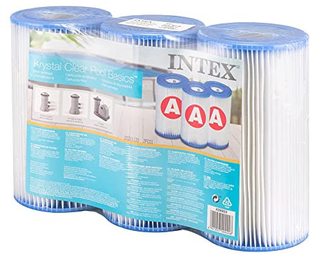 Intex 3 cartucce filtranti di ricambio per pompa piscina 29003, trasparenti