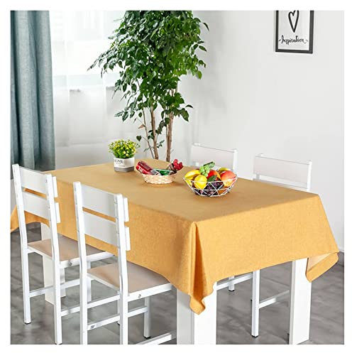 EHOMERY Abwaschbare Tischdecke Aus Stoff Tischtuch Aussen Einfache Volltonfarbe Tischdeckenschoner Unterlage Velvet Table Cloth Orange Gelb Tischschutz Dekoration 68X68Cm