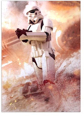 Displate Offiziell Star Wars MetallPoster Magnetische Befestigung Inklusive Lizenziert Bilder Hochwertiges PosterAction Poses - Stormtrooper Poster Größe - 67.5 cm x 48 cm