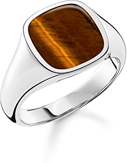 THOMAS SABO Ring klassisch Tigerauge 925 Sterlingsilber