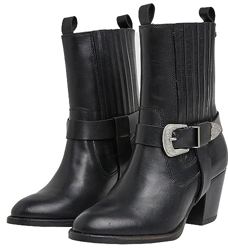 Pepe Jeans Luna Rock, Stivale Chelsea Donna, Nero (Nero), 38 EU