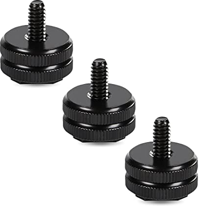 3 Stück Hot shoe adapter, Adapter blitzschuh, Blitzschuhadapter, Blitzschuh, 1/4 zoll Schraube, Für Stativanschluss, 1/4 Schraubadapter