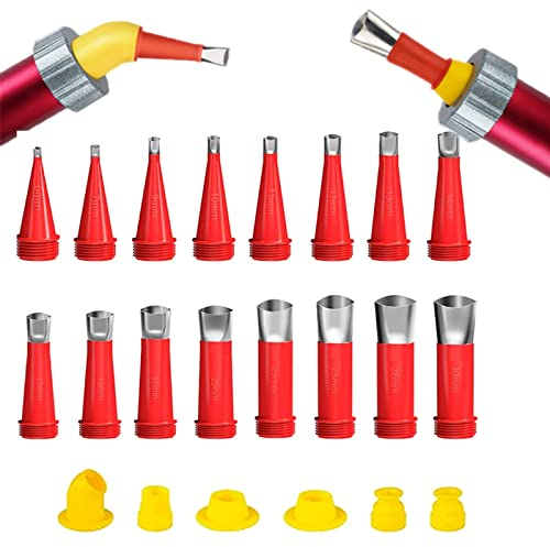 20PCS Silicone Nozzle Kit, Universal Integrated Rubber Nozzle Tool Kit, Reusable Caulking Caulk Nozzle Applicator Finisher, Glue Silicone Sealant Finishing Tool for Kitchen Bathroom Brick Joint