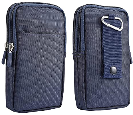 Universal Handy Gürteltasche, Nylon Outdoor Handytasche Herren, Telefon Holster mit Karabiner Große Smartphonetasche Gürteltasche, Bauchtasche Herren Taillentasche für Camping, Wandern 6.9Zoll