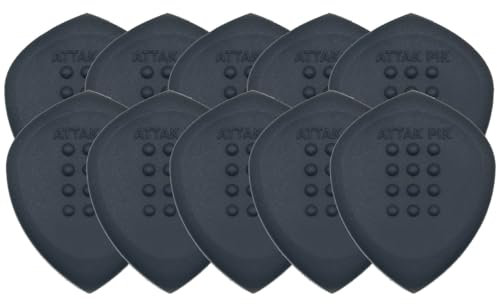 Stealth XL Gitarrenplektrum, strukturiert, von Acoustik Attak, groß, abgeschrägt, einzigartiger Ton, 10 Stück