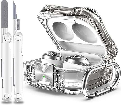 MHYALUDO Clear Case for Galaxy Buds - Compatible with 2023 FE, 2022 Buds2 Pro, 2021 Pro, 2021 Buds2, 2020 Live - Kit Included, Black