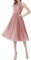 Homecoming Robe courte Mini jupe licou sans manches Robes de cérémonie de remise des diplômes pour les juniors, vieux rose, 42