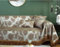 Couchbezug 190x300cm, Blatt mit Quasten Sofa Überzug 3 Sitzer Überwurf Sofa Katzenschutz Braun Sofa Überzug für Wohnlandschaft