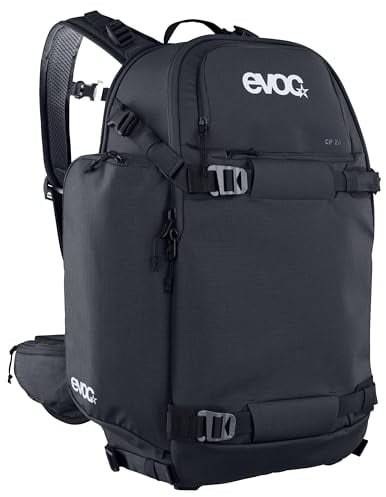 EVOC CP 18 Sportrucksack, leichter Trekkingrucksack (50/50 Aufteilung für Kamera und Equipment, flexibler Hüftgurt am Rucksack, Maße: 17 x 52 x 29 cm, Volumen: 18 l), Schwarz