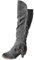 Berimaterry Stivali al ginocchio da donna con frange, stivali da cowboy con frange, classici a mezza altezza con tacco a blocco, stile vintage, in pelle scamosciata, grigio., 39 EU