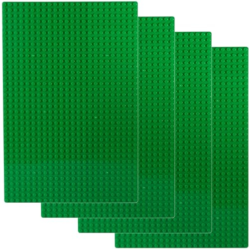 APOSTROPHE Games Building Block Base Plates Age 7+ Compatible with All Major Brands 19.2 cm x 28.8 cm Green Baseplates (4x Green)