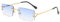 kachawoo Leicht passende Sonnenbrille Straße Selfies Sonnenbrille Trendy randlose Metall Brillen für Frauen Männer (gold with blue)