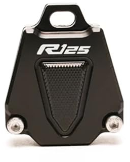 TESAY Motorrad Schlüsselgehäuse Für Ya-maha YZF R125 YZFR125 MT125 MT 125 MT-125 2008-2022 Motorrad Zubehör CNC Schlüssel Abdeckung Fall Shell schlüsselanhänger (Farbe : Logo R125 Black)