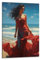AEMYSKA Wandkunst Frau am Strand für Wohnzimmer, modernes blaues Meer, schöne Frau Gemälde auf Leinwand, Wandkunst, Poster für Heimdekoration, Wanddekoration