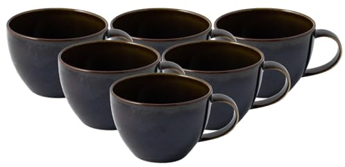 Villeroy & Boch like. by Crafted Denim Kaffeetasse 6er Set, 250 ml, Tasse mit Reaktivglasur, Premium Porzellan, Blau, 19-5168-1300
