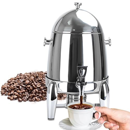 Vigamimn Commercial Coffee Urn, 12L/100 Cup Stainless Steel Hot Water Dispenser, Hot & Iced Coffee Maker,Drink Dispenser for Party,Catering…
