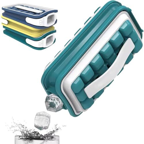 4-in-1 Dispenser, Maker, Bin, and Ice Pack – Serve Ice Hands-Free – Silicone Ice Tray with Lid – Portable Ice Ball Maker and Cube Tray for Indoor and Outdoor Use – Perfect for Chilled Drinks