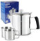 APOXCON Percolateur multi-usage avec 2 tasses, cafetière en acier inoxydable avec bouton en verre borosilicate résistant à la chaleur et poignée en silice anti-laminage à utiliser sur n'importe quelle