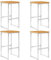 CIADAZ Barhocker 4 STK Barstuhl, Bar Chair, Bar Stools, Tresenstuhl, Barstool, Thekenhocker, Küchenhocker, Tresenhocker, Massivholz Akazie und Edelstahl