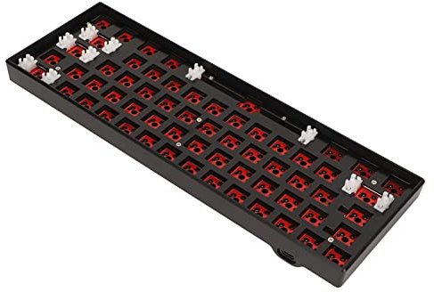 Fydun 61 Tasten Mechanische Tastatur DIY Kit Unterstützung 2,4 G BT 3.0 5.0 Typ C Kabelgebundene Modulare Mechanische Gaming-Tastatur mit RGB, Professionelles Zubehör (Black)