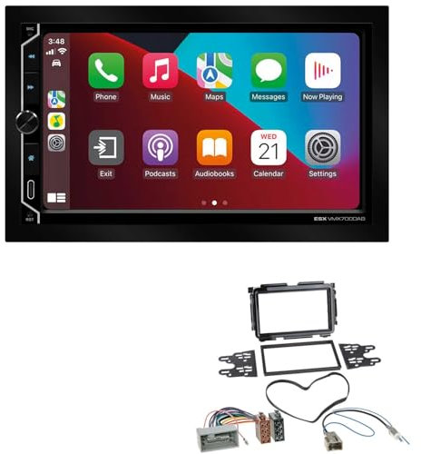 ESX VMX700DAB 2-DIN Autoradio kompatibel mit Wireless Apple CarPlay Android Auto Bluetooth DAB+ passend für Honda HR-V ab 2015 schwarz