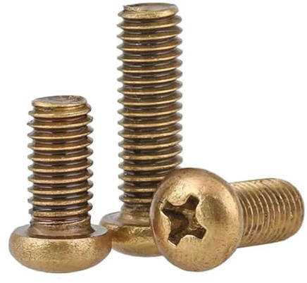 Viti a croce in ottone a testa tonda con scanalatura a croce Vite a croce in ottone Bulloni a testa cilindrica M4 M5 M6, 20 pezzi, M6X10