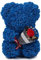Gifts for Her - Rose Bear - Rose Flowers Bear, Unique Gift for Girls,Gifts for mom,Birthday Gift,Flower delivery - only Teddy Bear and flowers Included (Teddy bear, Blue with flower)