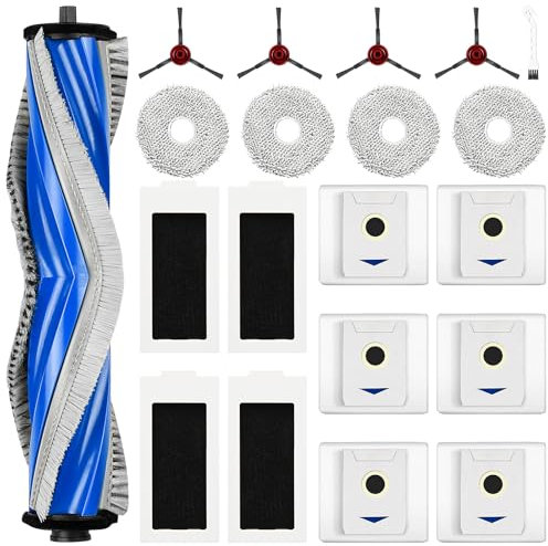 20 Stück Zubehörset für ECOVACS DEEBOT T30 PRO Omni/T30 Omni, 6 Staubbeutel 4 Mopp Wischtücher 4 Seitenbürsten 4 Filter 1 Rollbürste 1 Reinigungsbürste, Ersatzteile Saugroboter Zubehör