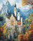 ANSIWEIGO Malen nach Zahlen für Erwachsene,Schloss Neuschwanstein,Deutschland,DIY-Acrylgemälde,Geschenk,Zeichnung,Malerei zum Entspannen und als Wanddekoration zu Hause,40x50 cm,mit Rahmen