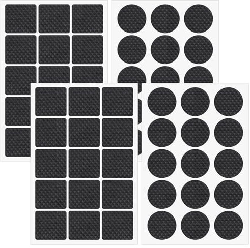 60 almohadillas antideslizantes para muebles, almohadillas de goma autoadhesivas para suelos de madera dura, pinzas antideslizantes para muebles, protectores de patas de silla, protectores de suelo