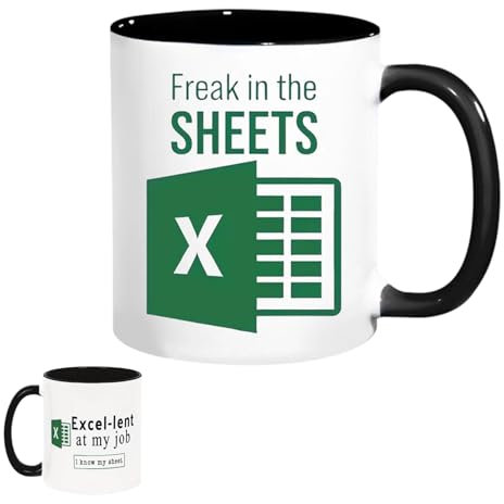 Excel Mug, Funny Mugs for Work Colleagues, Freak in The Sheets Excel Mug, Funny Work Colleague Spreadsheet Gift Mug, Ceramic Coffee Mug - Lent at My Job I Know My Sheet (11oz, A)