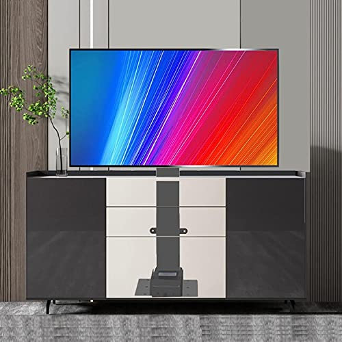 DRFGNF Universal TV Stand Multifunction TV Motorized Lift, Tv Lift Mechanism with Remote for Large Screen 32-70 Inch TVs, Can Be Hidden in The Cabinet, Holds Up to 60kg/132lbs T