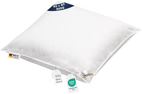 Bettenhaus Breuer Premium Daunen Kopfkissen 80x80 cm | 100% sibirische Daunen | Leicht & extra weich | Ideal auch als Babydecke | Allergikergeeignet | 60° Wäsche | Oeko-TEX-Zertifiziert | 500g