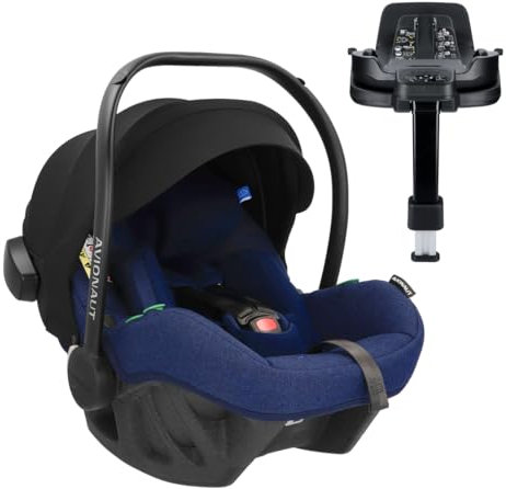 Avionaut Pixel Pro 2.0 C Babyschale – ADAC TEST – Leichtester Kindersitz (0–13 kg, 40–86 cm) – Ergonomisch & AGR-zertifiziert und Base IQ Orbit (Navy)