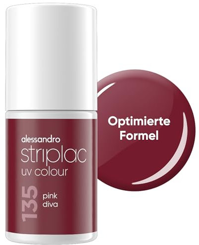 alessandro Striplac UV-Nagellack Pink Diva - Deckend & Kratzfest bis zu 15 Tage - Leichtes Auftragen - Schonende Abziehtechnologie - Vegan - 6,5ml