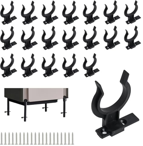 pawpoem 20PCS Fissaggio per Battiscopa, Ganci Zoccolo Regolabili 32-36mm, Fissaggio per Battiscopa Cucina, Clip per Zoccolo Cucina Resistenti con 20 Viti per Installazione Facile e Sicura