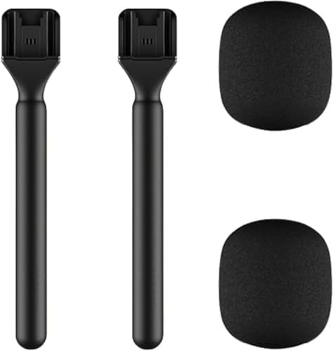 Mic Handle, Microphone Holder for DJI/DJI Mini, Rode Wireless GO, Hollyland Lark/Lavalier, Handheld Adaptor for Wireless Interview Mic, for Vlogging, Interview, Podcast, Reports (2 packs)