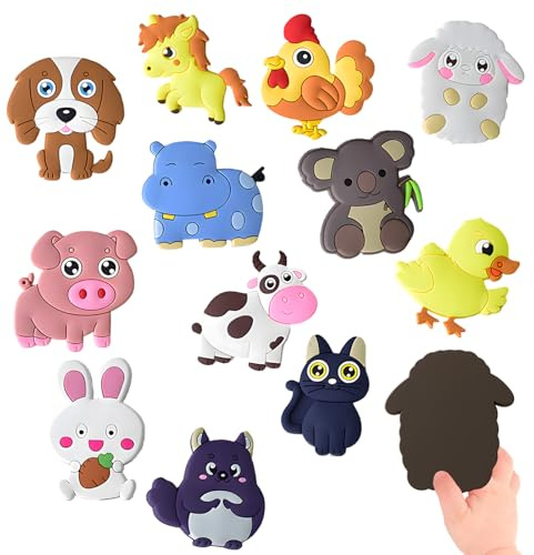 12 Stück Magnete Tiere, Kühlschrankmagnete Kinder, Magnete Kinder Für Magnettafel, Lernspielzeug Für Kleinkinder, Bunte Tierfiguren Aus Weichem Material