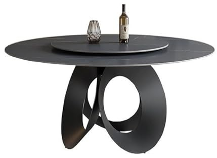 Küchentisch Rock Plate Esstisch Einfacher moderner Kleiner Haushalts-Drehteller rund(1.3mroundtable+80cm Turntable)