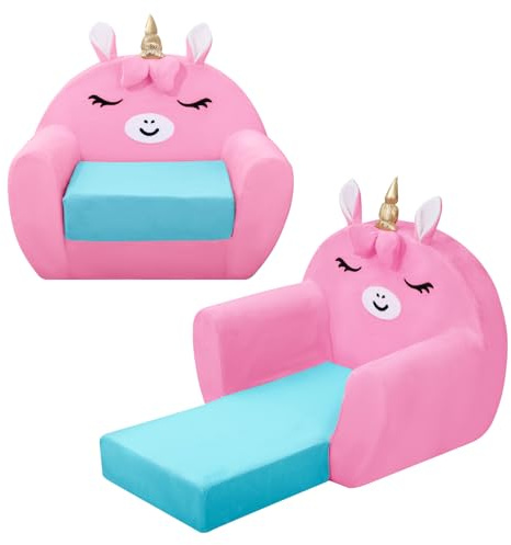 alldomess Ausklappbar Kindersofa 2-in-1 Weiche Kinder Relaxsessel | Kindersofa Ausklappbar für Mädchen Jungen zum Spielen Lesen Geburtstagsgeschenk