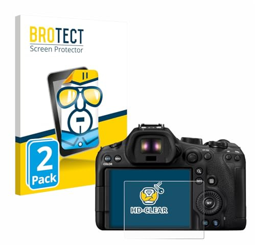 BROTECT Schutzfolie für Canon EOS R6 Mark III | 2 Stück Transparenter Displayschutz Made in Germany Klare Displayschutz-Folie Clear Einfache Montage Case-Friendly