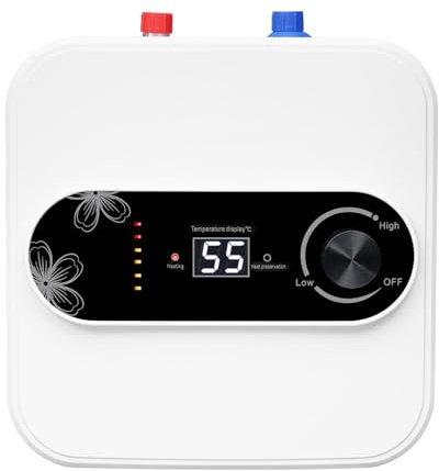 Calentador de agua instantáneo, tanque de 8L, calentador de agua de 1500W, calentador de agua pequeño para fregaderos de cocina, baño y lavabos
