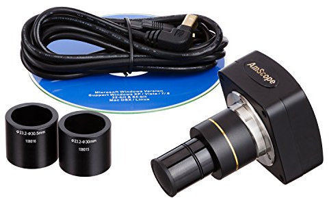 AmScope - 1.3 MP USB 2.0 Digital Microscope Camera with Measuring Imaging Software - MU130