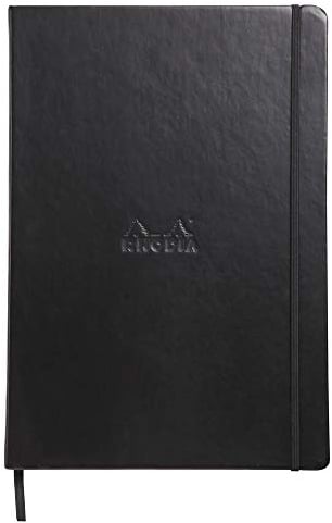 Rhodia 118869C Web Notebook (DIN A4, 21 x 29,7 cm, elfenbein, liniert, dot grid, 90 g, 96 Blatt) 1 Stück schwarz