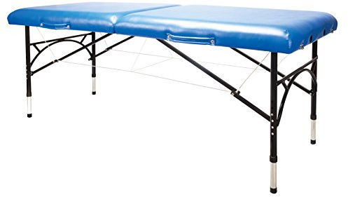 3B Scientific Massage- / Therapieliege, Behandlungsliege, Aluminiumgestell, zusammenklapp- und tragbar, höhenverstellbar, blaue Polsterung