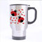 love ladybug art,cute ladybugs design stainless steel Custom Travel Mug (sliver)(14 ounce)