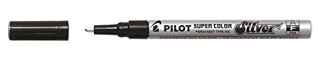 Pilot - Set of 6 Super Colour Markers, Aluminium Body, Thin Tip, Silver.