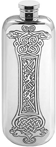 English Pewter Company Celtic Design 3oz Slimline Top Pocket Pewter Hip Flask [CEL174]