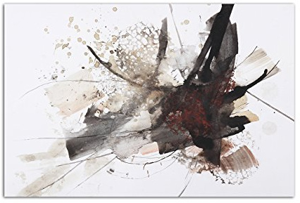 Augenblicke Wandbilder 120x80cm - Fotodruck auf Leinwand und Rahmen Farbe rot schwarz abstrakt - Leinwandbild auf Keilrahmen modern stilvoll - Bilder und Dekoration